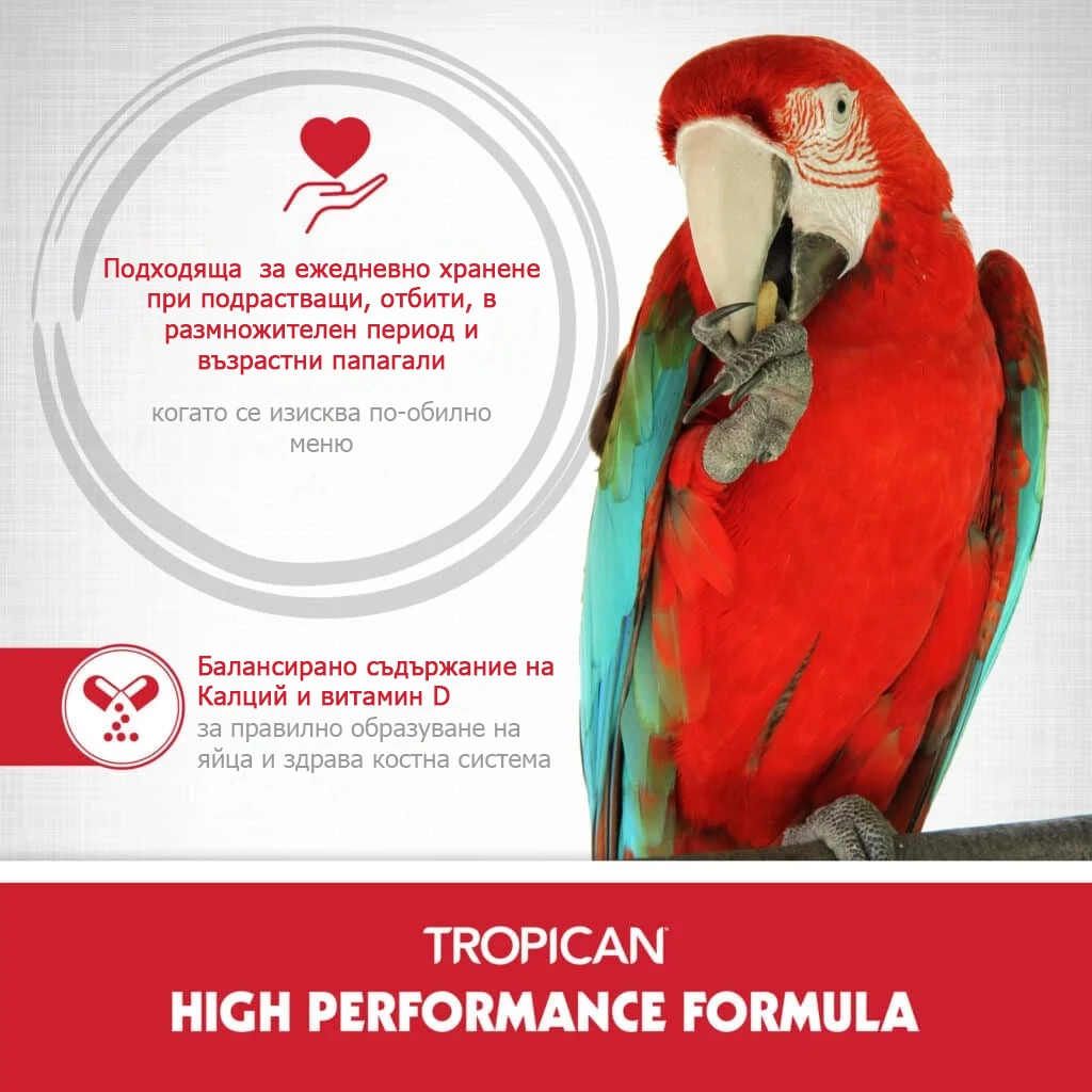 Tropican – Високоефективна формула за папагали, 4 mm гранули - Image 4