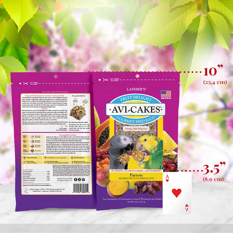 lafeber's avi cakes плодова наслада за средни и големи видове папагали