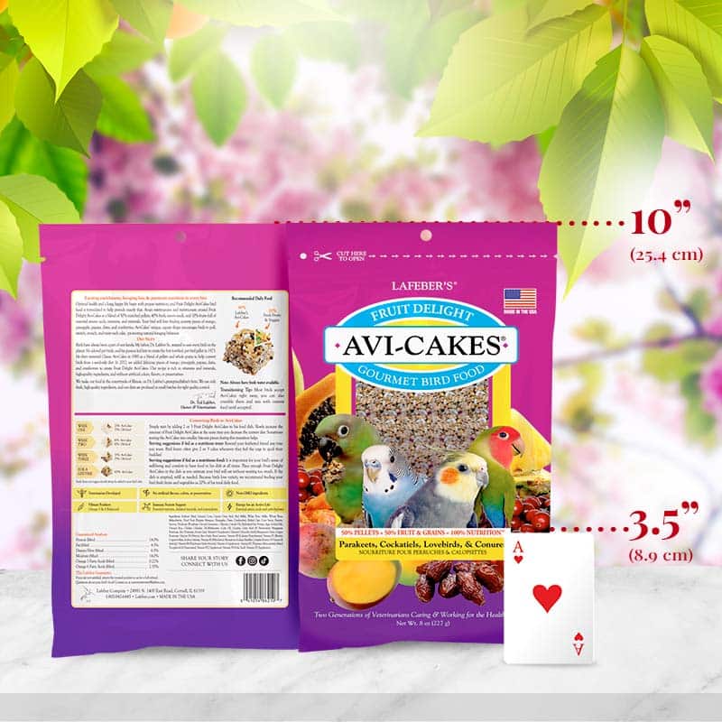 lafeber's avi cakes плодова наслада за малки и средни видове папагали